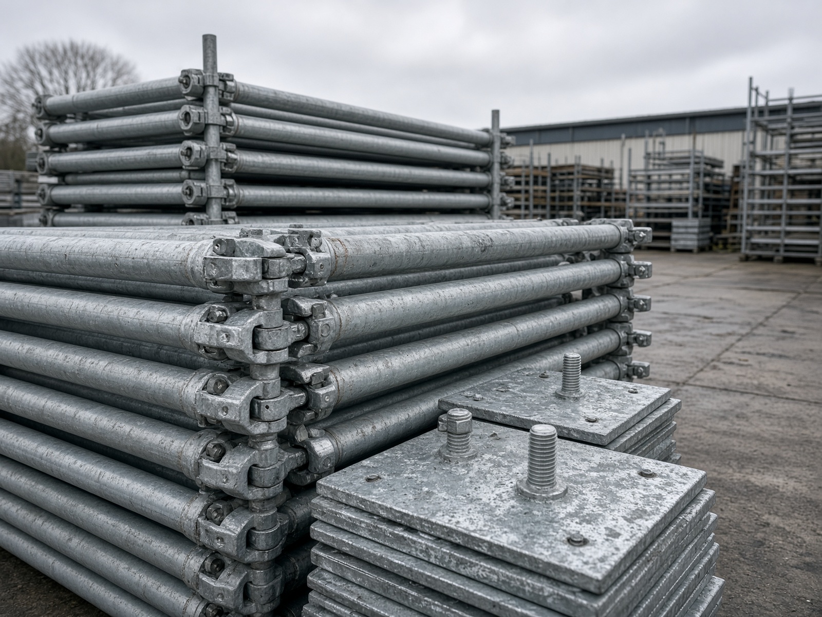 Galvanised scaffold tubes and fittings